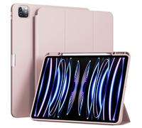 GKABXY Case for iPad Air 13 Inch (M3/M2) 2025/2024, ipad Pro 12.9 inch 6th/5th/4th Generation 2022/2021/2020, Soft TPU Back Cover with Pencil Holder, Auto Wake/Sleep, Trifold Stand case, Pink