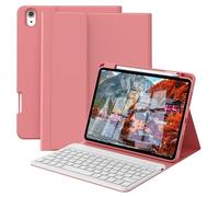 GKABXY Case with Keyboard for iPad A16 11th/10th Genration (2025/2022 11/10.9 Inch) with Pen Holder, Magnetically Detachable Wireless Bluetooth Keyboard cover for iPad 11/10, UK Layout, Red