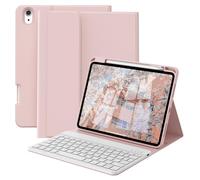 GKABXY Case with Keyboard for iPad A16 11th/10th Genration (2025/2022 11/10.9 Inch) with Pen Holder, Magnetically Detachable Wireless Bluetooth Keyboard cover for iPad 11/10, UK Layout, Pink