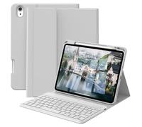 GKABXY Case with Keyboard for iPad A16 11th/10th Genration (2025/2022) | Folio Cover with Pencil Holder, Magnetically Detachable case Keyboard for iPad A16 11th/10th Gen 11/10.9", UK Layout, Gray