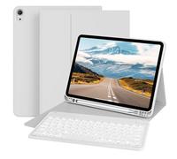 GKABXY Case with Keyboard for iPad Air 11 inch (M2/M3/M4) 2024/2025/2026, iPad Air 5th/4th Generation 10.9 inch With Pencil Holder, 7 Colors Backlit Detachable Bluetooth Keyboard case, Gray