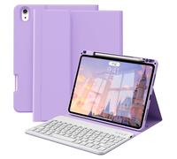 GKABXY Case with Keyboard for iPad Air 11 inch M4/M3/M2 (2026/2025/2024), iPad Air 5th/4th Generation 10.9 inch with Pencil Holder, Magnetically Detachable Folio Keyboard case, UK Layout, Purple