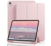 GKABXY for iPad 11/10th Gen Case with Pencil Holder 11/10.9 inch 2025 A16/2022, Soft TPU Back Shell Hybrid Slim Trifold Stand Protective Cover Support Touch ID Auto Wake/Sleep, Pink