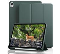 GKABXY for iPad 11/10th Gen Case with Pencil Holder 11/10.9 inch 2025 A16/2022, Soft TPU Back Shell Hybrid Slim Trifold Stand Protective Cover Support Touch ID Auto Wake/Sleep, Dark Green
