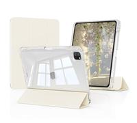 GKABXY For iPad Pro 11 Inch Case 4th/3rd/2nd Generation 2022/2021/2020 With Pencil Holder, 2 in 1 Detachable Sliding Cover with Clear Hard Back Auto Wake/Sleep, White