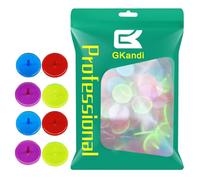GKandi Golf Ball Marker Plastic Value 60 100 Pack 0.94" Size, Premium Clear Transparent Mixed Color Flat Round Markers, Durability Position Markers for Indoor Outdoor (60 Pack-Transparent)