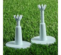 GKandi Golf Rubber Tee Value 2 Pack, Adjustable Height from 2.1" to 2.9" Unbreakable Durable for Practice Mat, Driving Range Tees Holder for Indoor Outdoor Backyard (White-2 Pack)
