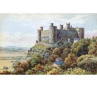 GKAZGQPR Famous Painting Classic Pictures Canvas Printing Harlech Castle by Alfred Robert Quinton for Home Decor 60x90cm