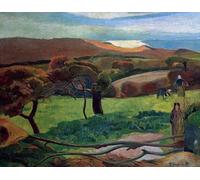 GKAZGQPR Famous Painting Modern Prints Artwork Wall Art Landscape in Brittany by Paul Gauguin Modern Prints for Wall Decor 60x90cm