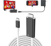 GKEAPZA Switch Dock 4K HDMI Adapter Cable with 100W PD Fast Charge, Portable Docking Station for Nintendo Switch/OLED & Compatible with Switch 2, Steam Deck, Smartphones, PC - 2M Cable