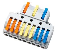 GKEEMARS 8 Pcs Electrical Wire Connectors, Compact Wire Splice Connectors Quick Terminal Blocks (3 in 9 Out)