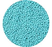 Gkelaly 2000Pcs Lake Blue Glass Seed Beads Bulk for Jewellery Making, 4mm 6/0 Small Pony Beads for Bracelet Necklace Earring Making & Crafting