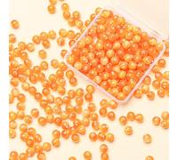 Gkelaly 8mm Orange Glass Beads for Bracelet Making Bulk, 200pcs Round Crystal Beads for Jewellery Making, Necklaces and Earrings