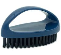 GKETN Small Scrub Brush with Nylon Bristles - Heavy Duty Cleaning Brush for Bathroom, Kitchen, Grout, Tiles - Non-Slip Teardrop Handle & Hangable Design - Deep Blue