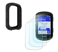 GKFJBD Compatible for Garmin Edge 840/Solar & Edge 540 GPS Screen Protector ，Case Set，Anti-Scratch HD Tempered Glass Protective Film and Silicone Soft Frame Case Cover (Pack of 3+1)
