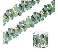 GkgWuxf 15m Eucalyptus Border Bulletin Board Leaf Bulletin Board Border Bulletin Board Border Trim Coated Paper Notice Board Border Roll Tropical Leaves Greenery Wall Decoration for Home School