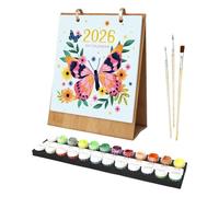 GkgWuxf 2026 Calendar for Desk | 12-Month Oil Painting By Numbers Planner Calendar - Desktop Decoration, Schedule Planning Supplies for Dating Events Reminders Marked Holidays