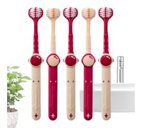 GkgWuxf 3 Sided Toothbrush | 5 Pcs Manual Tri-Face Spatial Toothbrushes - Gum Care & Deep Brushing Tool For Age 3-12 For Hygiene Bathroom