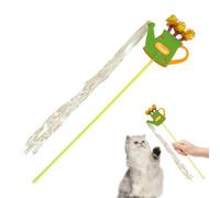 GkgWuxf Cat Cane with Coloured Rope for Exercise and Game, Game with Long Ribbons and Pom-poms for Hunting and Boredom at Home