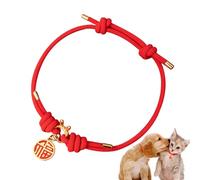 GkgWuxf Cat Collar with Pendant,Traditional Chinese Fu Pendant Necklace for Pet Cat - Spring Festival Pet Jewelry Luck and Fortune Symbol Necklace for Traveling