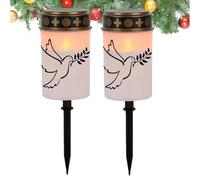 GkgWuxf Cemetery Lamp | Lawn Lamps Set of 2,Waterproof LED Stake Light for Garden Cemetery Grave Pathway Backyard Home Party Decorations