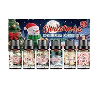 GkgWuxf Christmas Fragrance Oil Set, 6-Piece Christmas Aromatherapy Oil for Mold, Long-Lasting Scent for Party Candy Cane Cranberry Mold Soap Candle Adults Living Room Bedroom