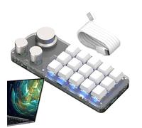 GkgWuxf Copy Keyboard | 15-Key Programmable One-Handed Keypad,Cut Copy Paste Keyboard, Macro Multifunctional Keypad for Video Editing, Compatible Computer PC