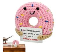 GkgWuxf Crochet | s Donut Positive Hook - Inspirational Collection Plush Toy with Card for Car Home Office Girls Teachers Students Colleagues and Friends