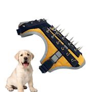 GkgWuxf Dog Vest with Spikes, Anti-Attack Dog Harness, Reflective, Adjustable Protection Coyotes Vest with Spikes for Outdoor Walks, Night Activities, for Walks, Night Hunting and