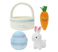 GkgWuxf Easter Plush Play Set Basket | Set 4 Pieces Stuffed Bunny Stuffed Toys | Easter Basket Fillings | for Boys Party Home Holiday Indoor Outdoor Celebration