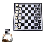 GkgWuxf Folding Chess Board, Magnetic Folding Chess - Portable Foldable Travel Chess Set Handmade - Travel Chess Set for 2 Players, Handmade Storage Slots, for