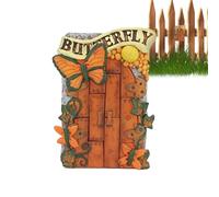 GkgWuxf GNOME Fairy House Miniature Door, Fairy Door for Tree, Resin Statue of Outdoor Tree Fairy Doors with Hook, Fairy GNOME Miniature Home Decoration for