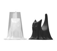 GkgWuxf Halloween Candle Molds | 3D Halloween Cat Ghost Silicone Molds - Craft Home Decor Table Centerpieces for Wax Plaster Clay Fondant Window Shelf Tree Fireplace Porch School