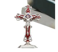 GkgWuxf Jesus Statue | Crucifix Religious Ornament | Handcrafted Jesus Christ Ornament with Base for Home Prayer Easter Christmas Altar Decoration