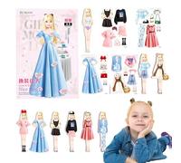 GkgWuxf Magnetic Dress up Dolls | Safe and Harmless Princess Dress up Doll Set | Portable Princess Paper Doll Easy to Grip Present for Children Girls 4-7 Years Old