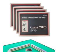 GkgWuxf Mahjong Cards - Guide Rule Cards Mahjong - 2025 Portable Large Print Game Accessory for Scoring Storage Reading League