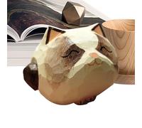 GkgWuxf Mini Cat Figurines - Wooden Statue Ornament with Expression - Cat Figurines Home Decor | for Girls Outdoor Car Desk Home Christmas Kids