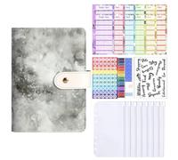 GkgWuxf Money Saving Binder A6 Savings Book with Pocket | Zipped Budget Organizer for Banknotes Receipts Planning Management Finance