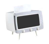 GkgWuxf Retro TV Tissue Box Phone Holder,Vintage Tissue Box Cover Phone Stand - TV Shaped Tissue Holder Multipurpose Tissue Dispenser Box Cell Phone Holder for Bathroom, Bedroom, Night Stands