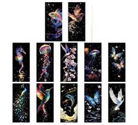 GkgWuxf Scratch Bookmarks For Them, Scratch Bookmarks - 12 Art Scratch Note Set | Bookmarks Making Kit for Kid Students Birthday Christmas Party Party