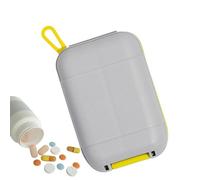 GkgWuxf Travel Pill Organizer | Moisture Proof Travel Pill Organizer for Pocket Purse | Fish Oil Box with Safety Lock, Portable Supplements Tablet Container for Briefcase