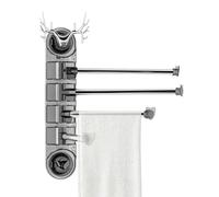 GkgWuxf Wall Mounted Swivel Towel Rack | 4-Arm Rotating Wall Mount Towel Rack - Rotating Bath Towel Hanger Holder, Convenient Hand Towel Rack for Bathroom, Balcony