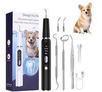 GKgyeus Dog Plaque Tartar Remover for Teeth - Electric Toothbrush for Dogs with 2 Replacement Cleaning Heads, Adjustable 3 Modes Dog Toothbrush Teeth Cleaning Kit for Pet Dog Cat (Black)