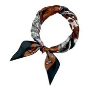 Gkhlg 1 Piece Leopard Print Silk Scarf Stylish Women’s Summer Square Bandana Multipurpose Hair and Neck Scarf for UK for Outdoor Activities and Fashion Accessory (Orange Ethnic Pattern)