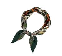 Gkhlg 1 Piece Leopard Print Silk Scarf Stylish Women’s Summer Square Bandana Multipurpose Hair and Neck Scarf for UK for Outdoor Activities and Fashion Accessory (Green Ethnic Pattern)