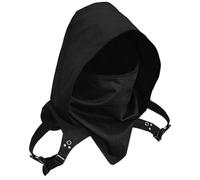 Gkhlg 1 Piece Unisex Medieval Cowl Cloak Hooded Gothic Feather Cape Scarf for Cosplay Party Halloween Medieval Festival Masquerade Ball Stage Performance Black