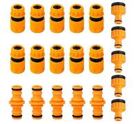 Gkhlg 1 Set Garden Hose Connector and Fittings Durable Plastic Universal Quick Release for Gardeners Home Owners Gardening Irrigation Car Washing Pet Bathing Outdoor Patio Lawn Yard (20 Pcs)
