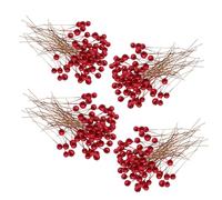 Gkhlg 100 Pcs Artificial Red Berries Holly Christmas Berries for DIY Home Wedding Party Christmas Decorations Wreath Making Supplies Suitable for Home Hotel Bar Cafe Office