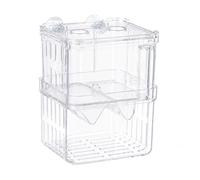 Gkhlg 1Pcs Aquarium Fish Breeding Box Transparent Plastic Breeder Self Floating 2 Chambers Isolation Hatchery for Fish Hobbyists Fry Rearing Breeding Aquarium Fish Tank (13×7×10cm)