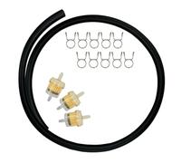 Gkhlg 1x 1m Black 8mm Fuel Line 10x Hose Clamps 3x Inline Fuel Filters Petrol Pipe for Diesel Heaters Motorcycles Lawn Mowers Boats ATVs Snowmobiles Multi-Purpose Diesel Petrol Fuel System Accessories